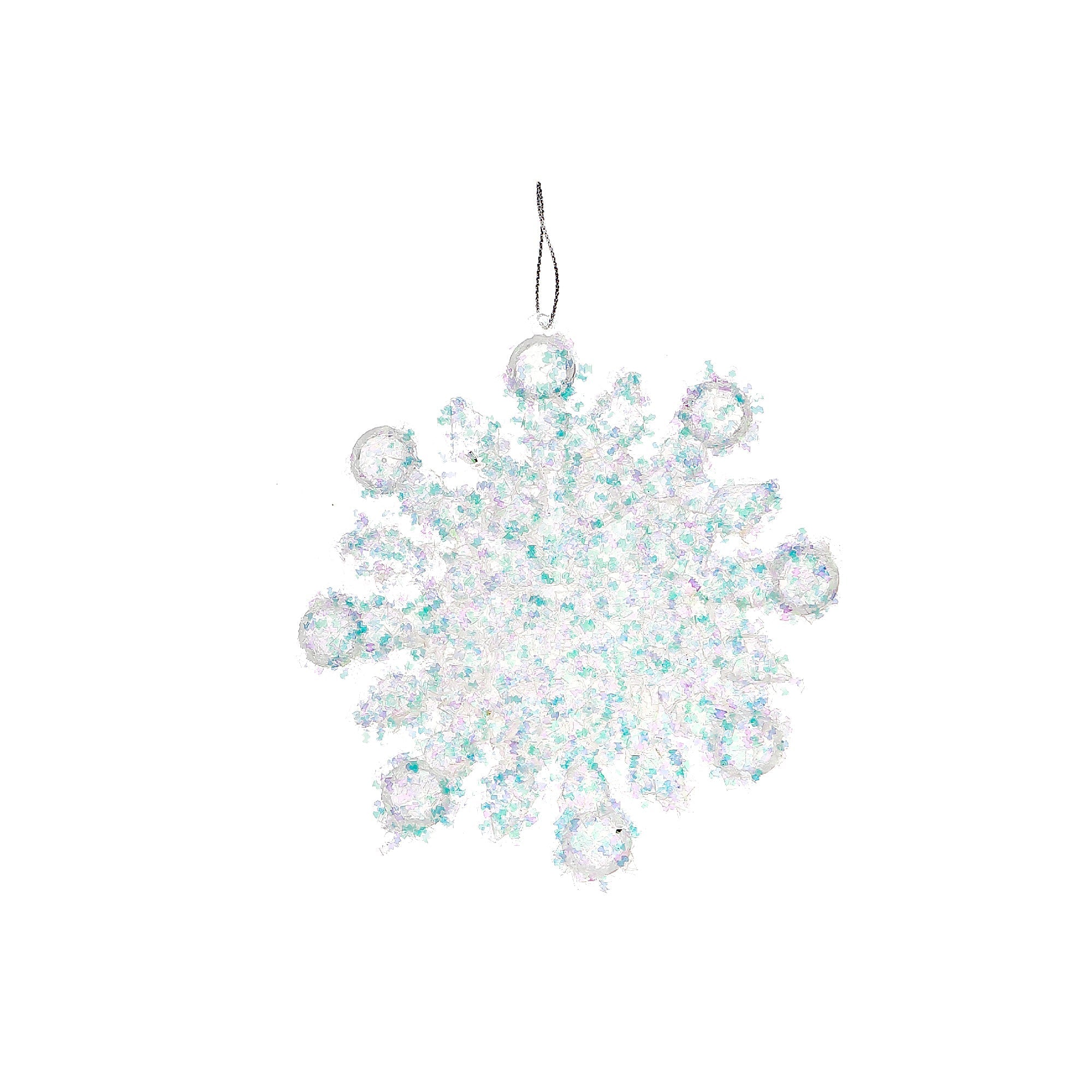 Whimsical Snowflake Christmas Ornaments, Holiday Tree Decorations, Sparkling Winter Tree Ornaments, Set of 12