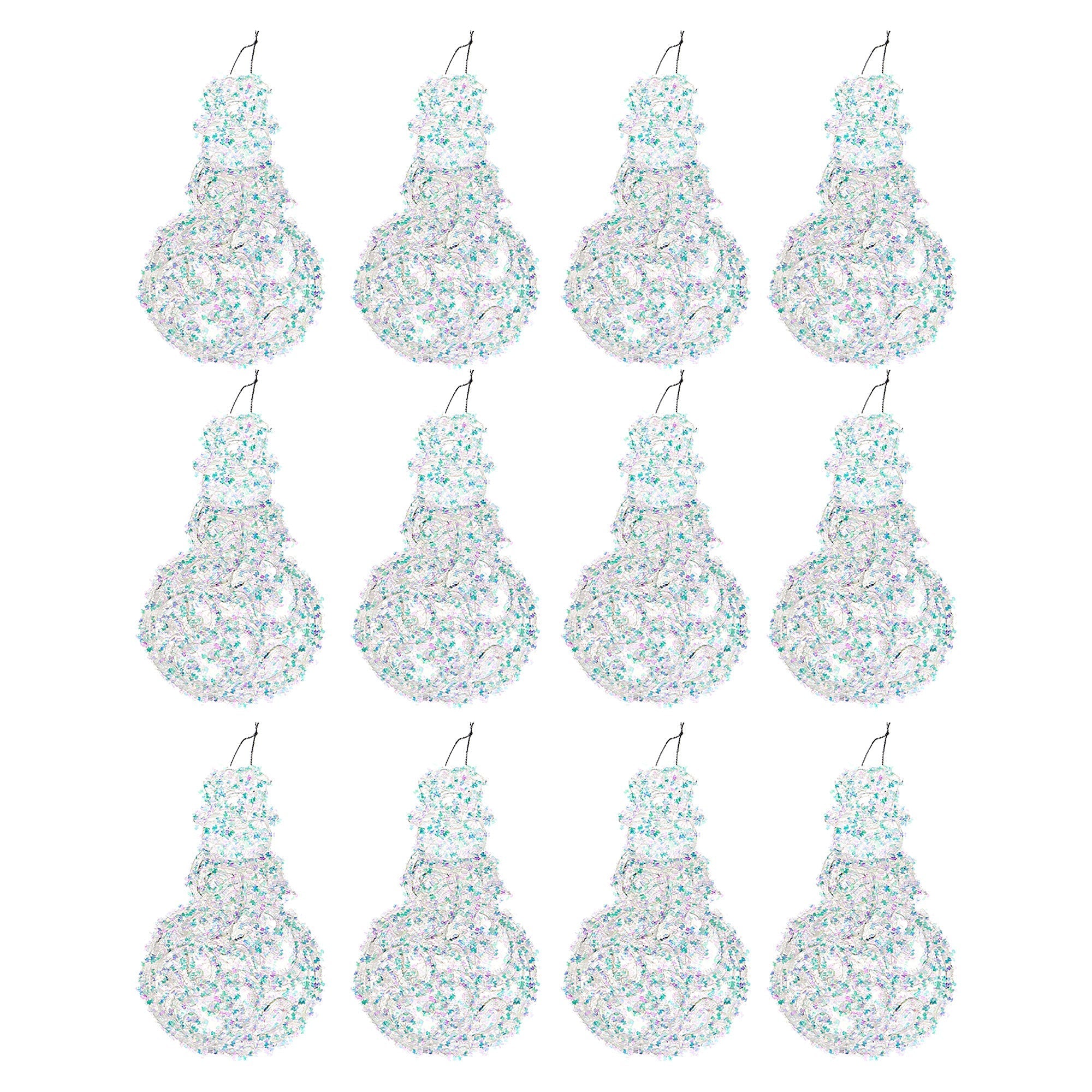 Whimsical Snowman Christmas Ornaments, Holiday Tree Decorations, Festive Snowman Hanging Ornaments, Set of 12