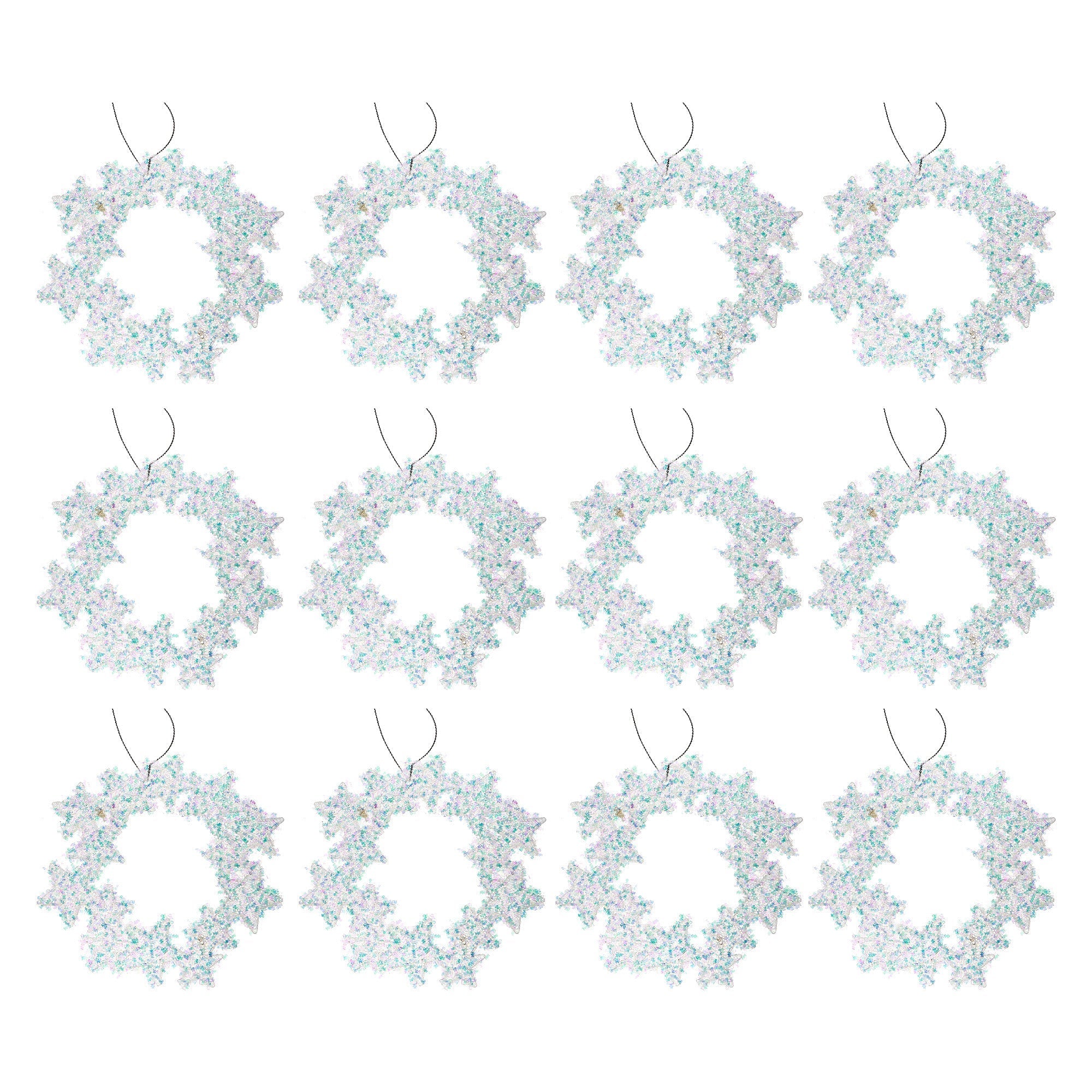 Whimsical Wreath Christmas Ornaments, Holiday Tree Decorations, Festive Greenery Ornaments, Set of 12