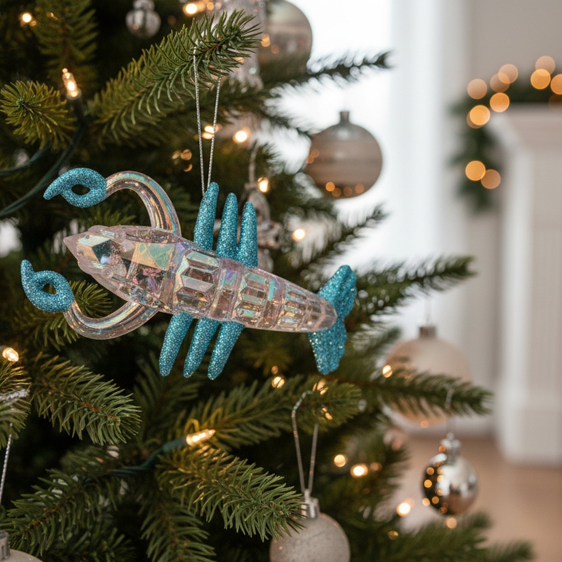 Iridescent Ornament Lobster, Ornament, Holiday Decor- Set of 12