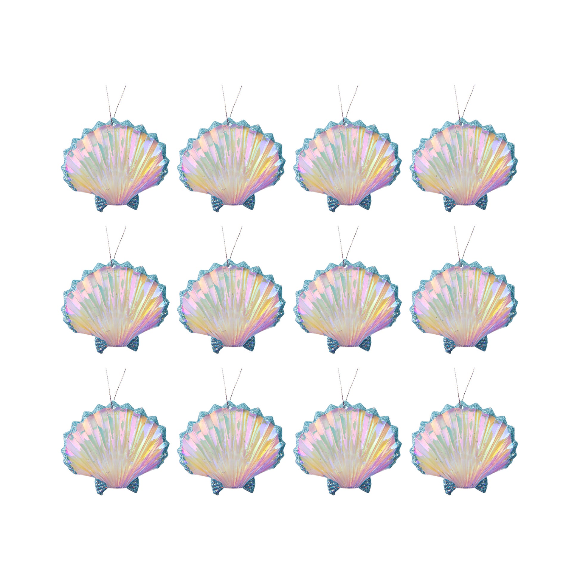 Iridescent Ornament Shell, Ornament, Holiday Decor- Set of 12