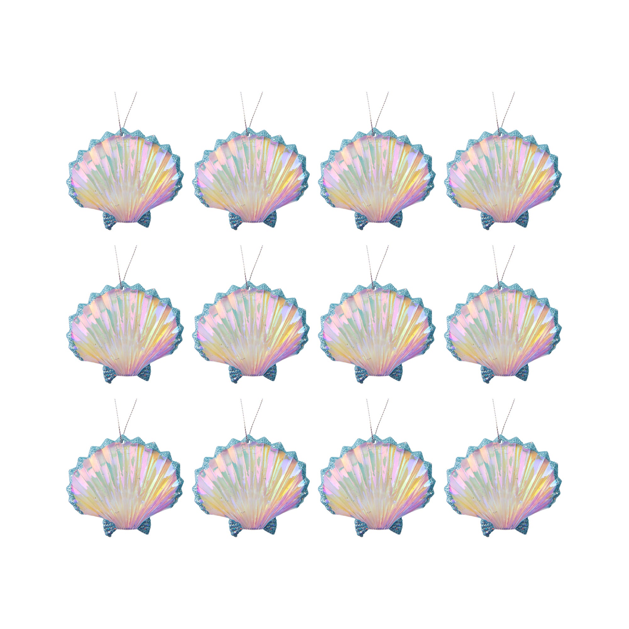 Iridescent Ornament Shell, Ornament, Holiday Decor- Set of 12