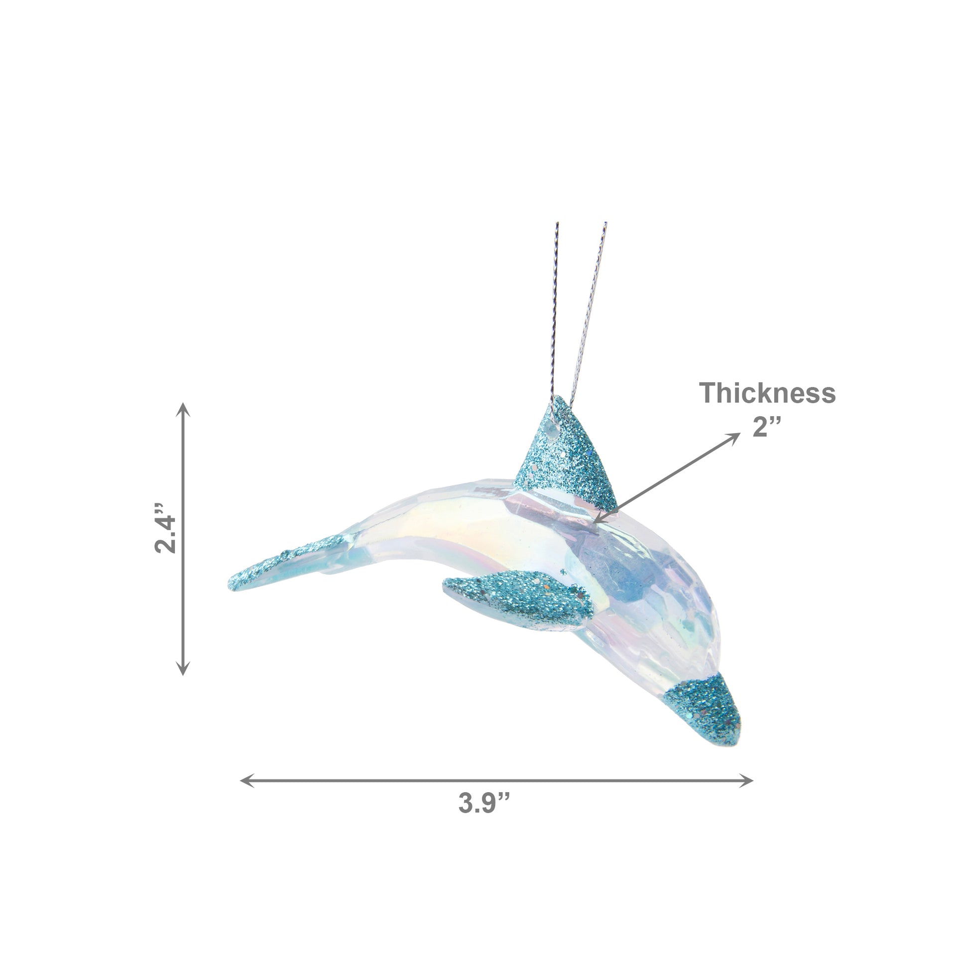 Iridescent Ornament Dolphin, Ornament, Holiday Decor- Set of 12