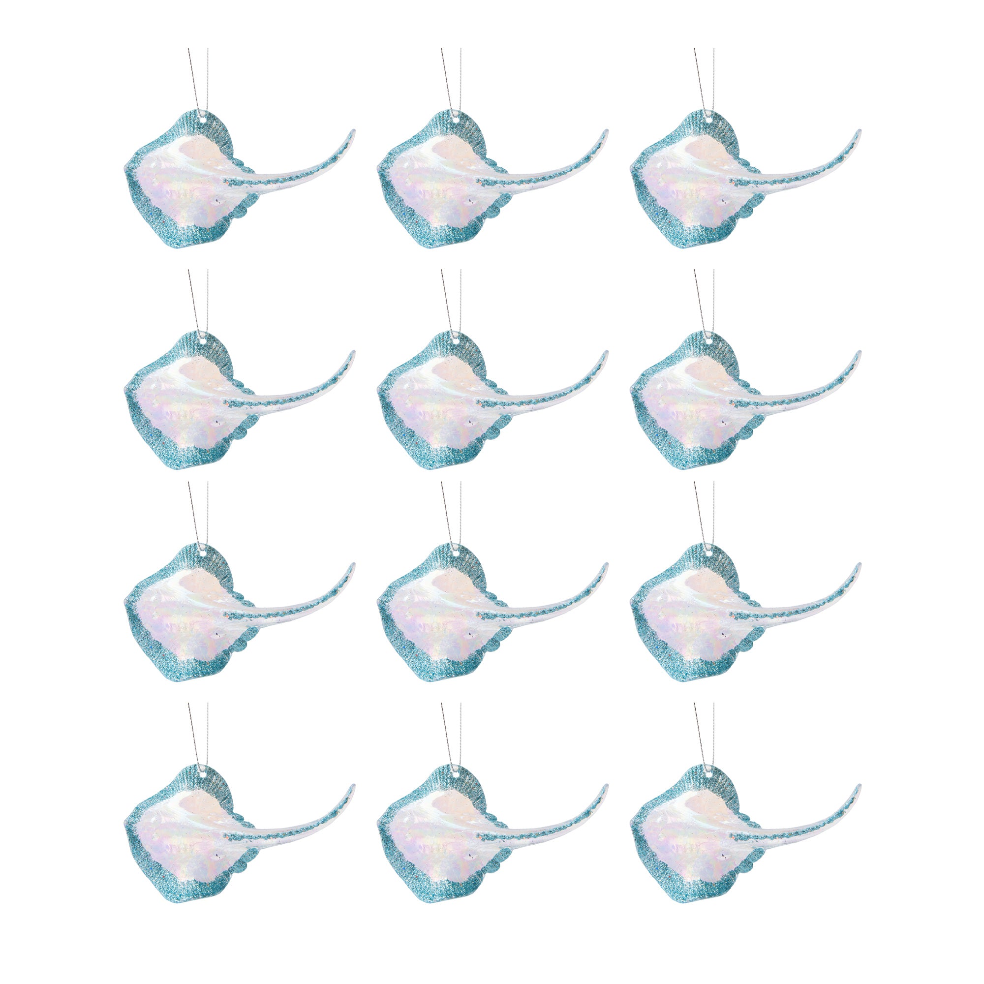 Iridescent Ornament Stingray, Ornament, Holiday Decor- Set of 12