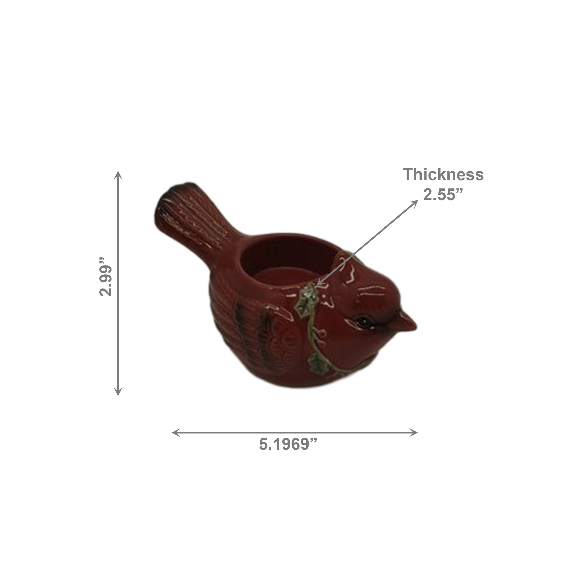 Ceramic Tealight Holder Cardinal, Christmas, Holiday Decor- Set of 4