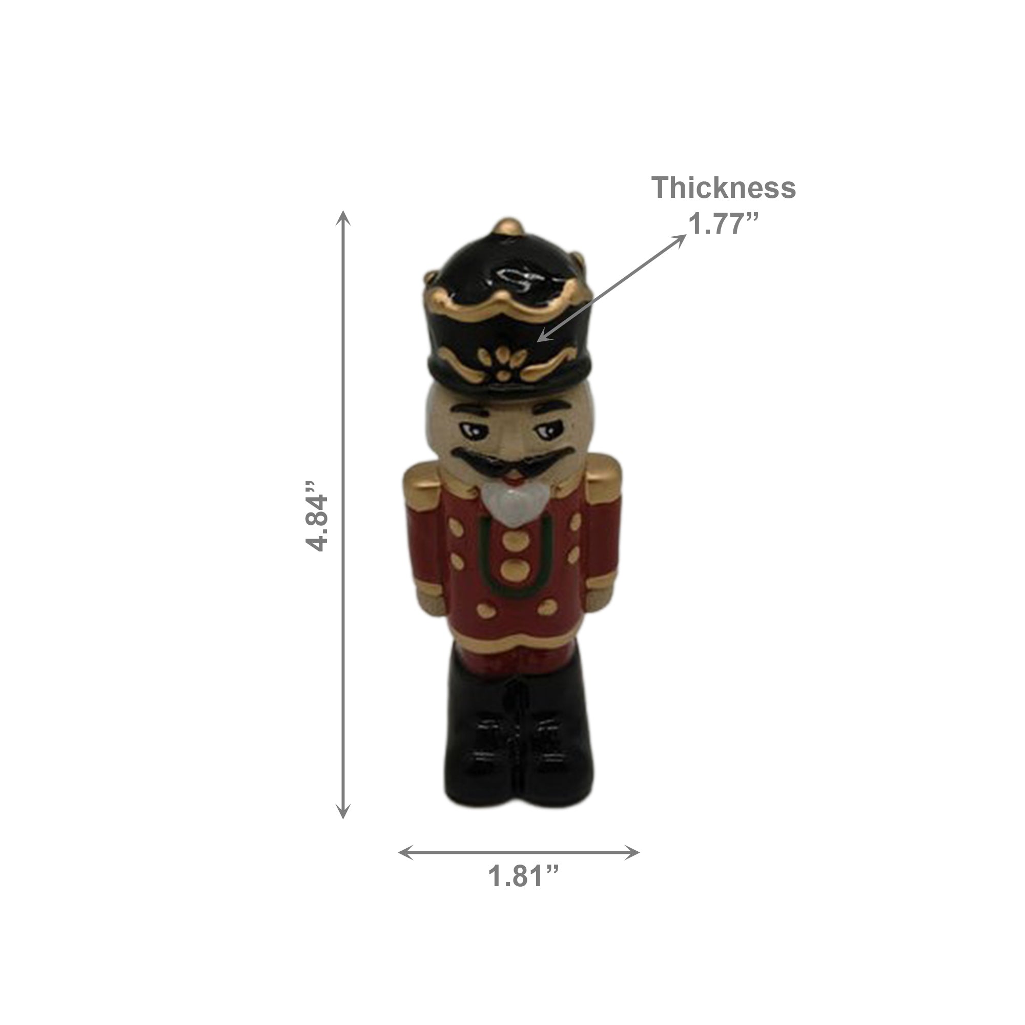 Ceramic Nutcracker Figurine, Christmas, Figurine, Holiday Decor- Set of 2