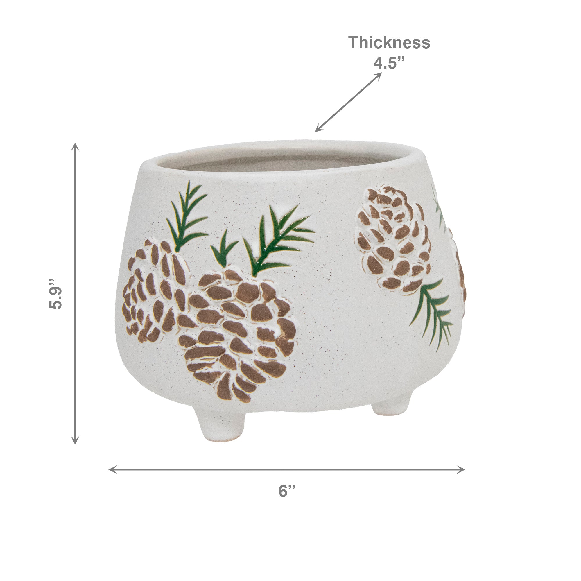 Ceramic Bisque Planter Pinecone, Christmas, Planter, Holiday Decor