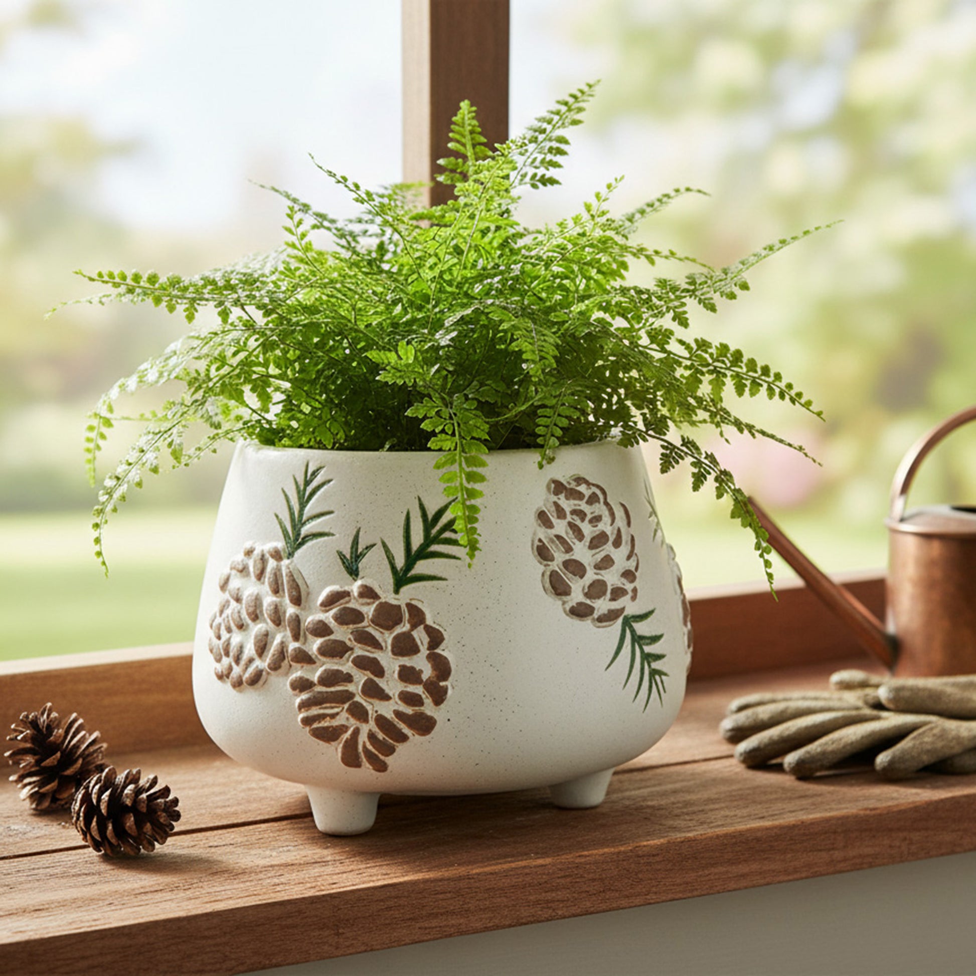 Ceramic Bisque Planter Pinecone, Christmas, Planter, Holiday Decor