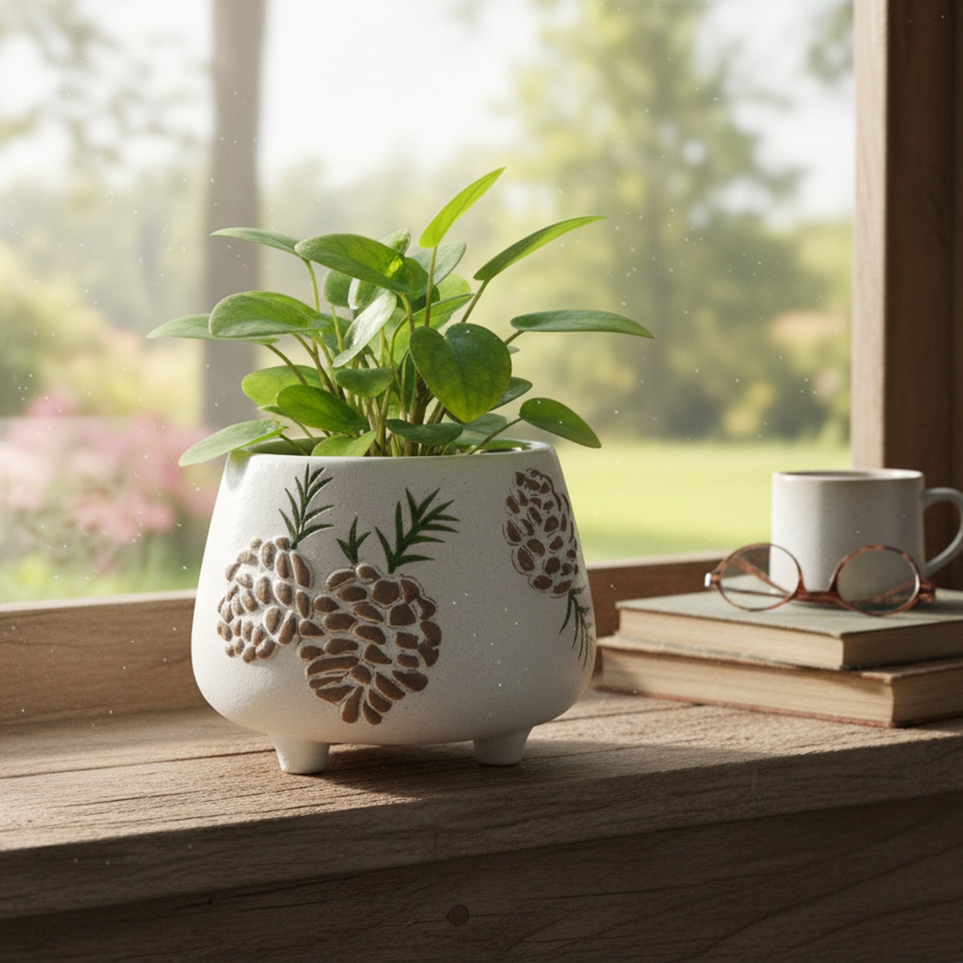 Ceramic Bisque Planter Pinecone, Christmas, Planter, Holiday Decor