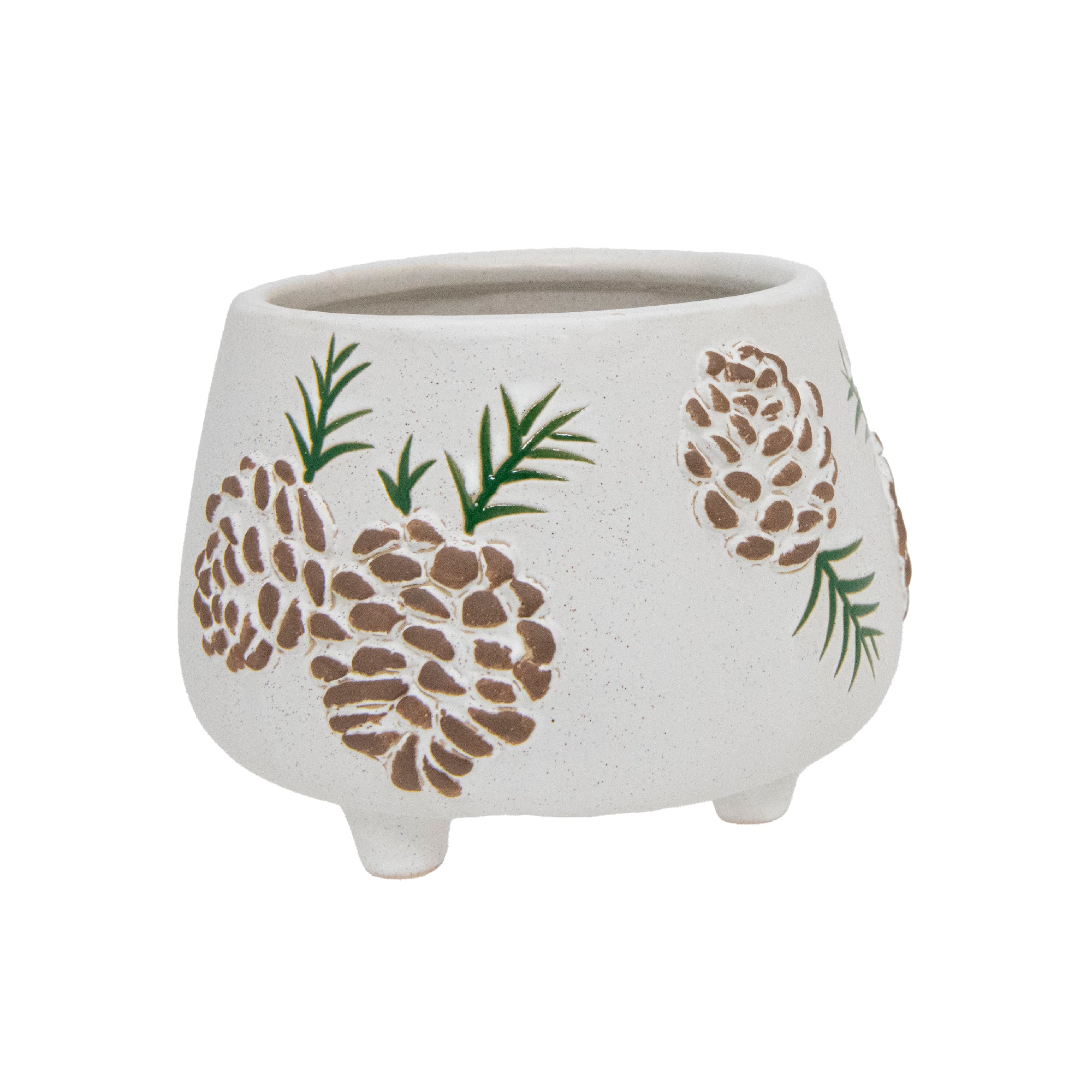 Ceramic Bisque Planter Pinecone, Christmas, Planter, Holiday Decor
