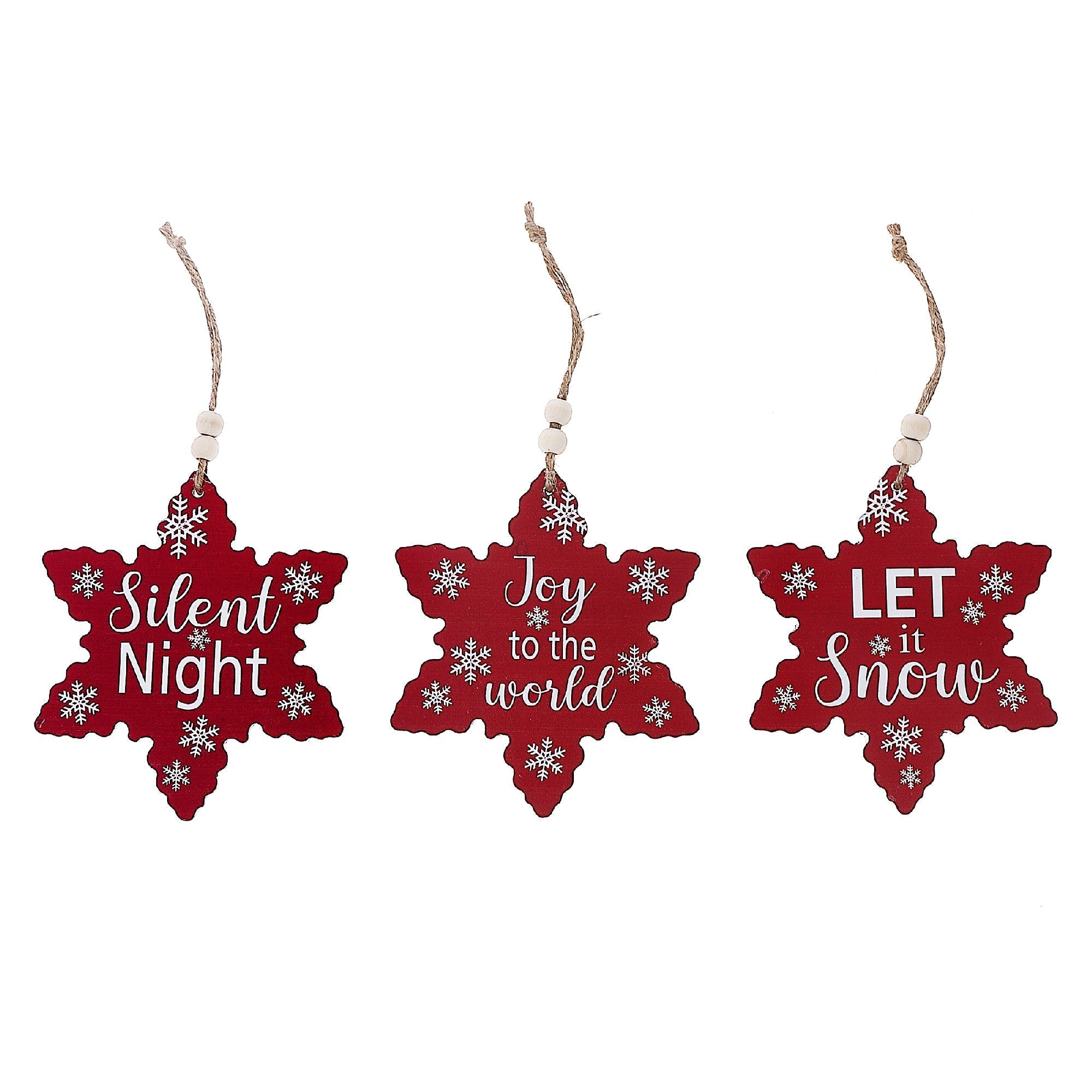 Christmas Flat Snowflake Ornament Set Of 6, Holiday Tree Decoration, Winter Home Decor