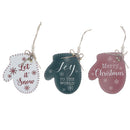 Flat Mitt Shape Ormanent With Text - Set of 12