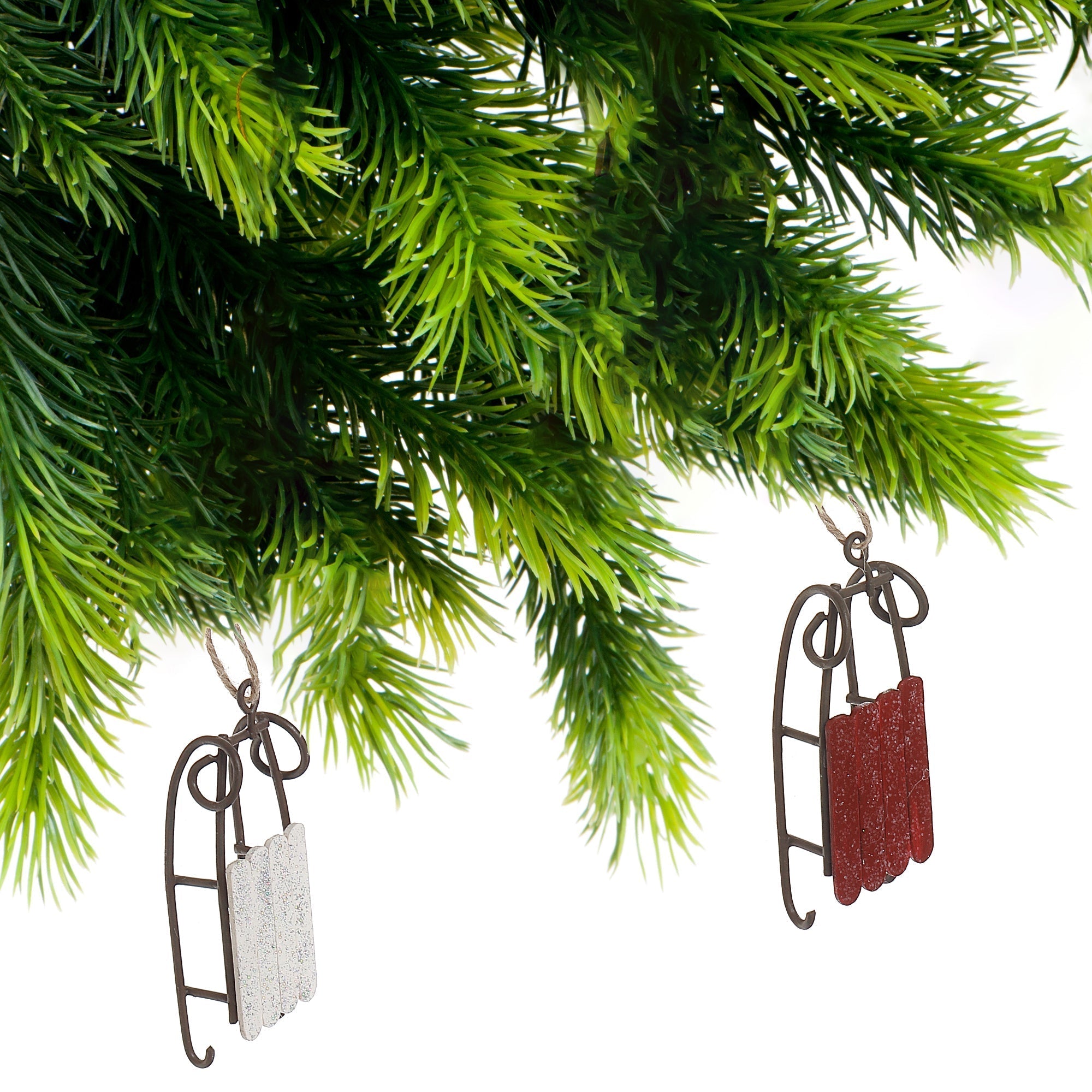 Sleigh Christmas Ornament Set of 6 – Holiday Tree Decoration