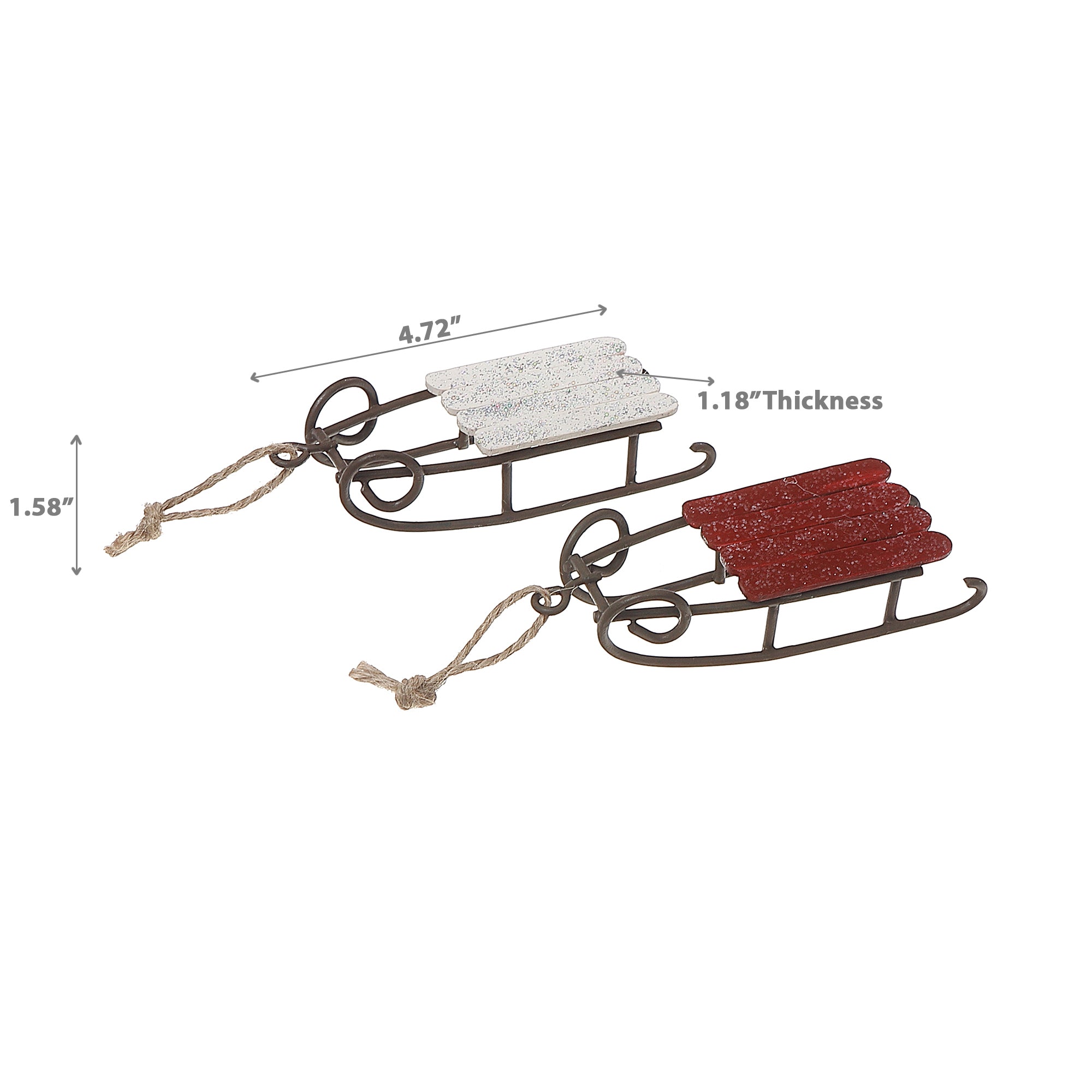 Sleigh Christmas Ornament Set of 6 – Holiday Tree Decoration