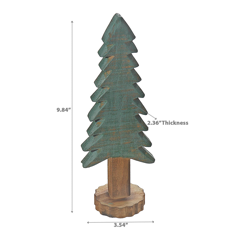 Wooden Carved Tree On Round Base Small