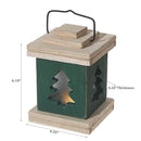 Led Wooden Lantern Tree Green