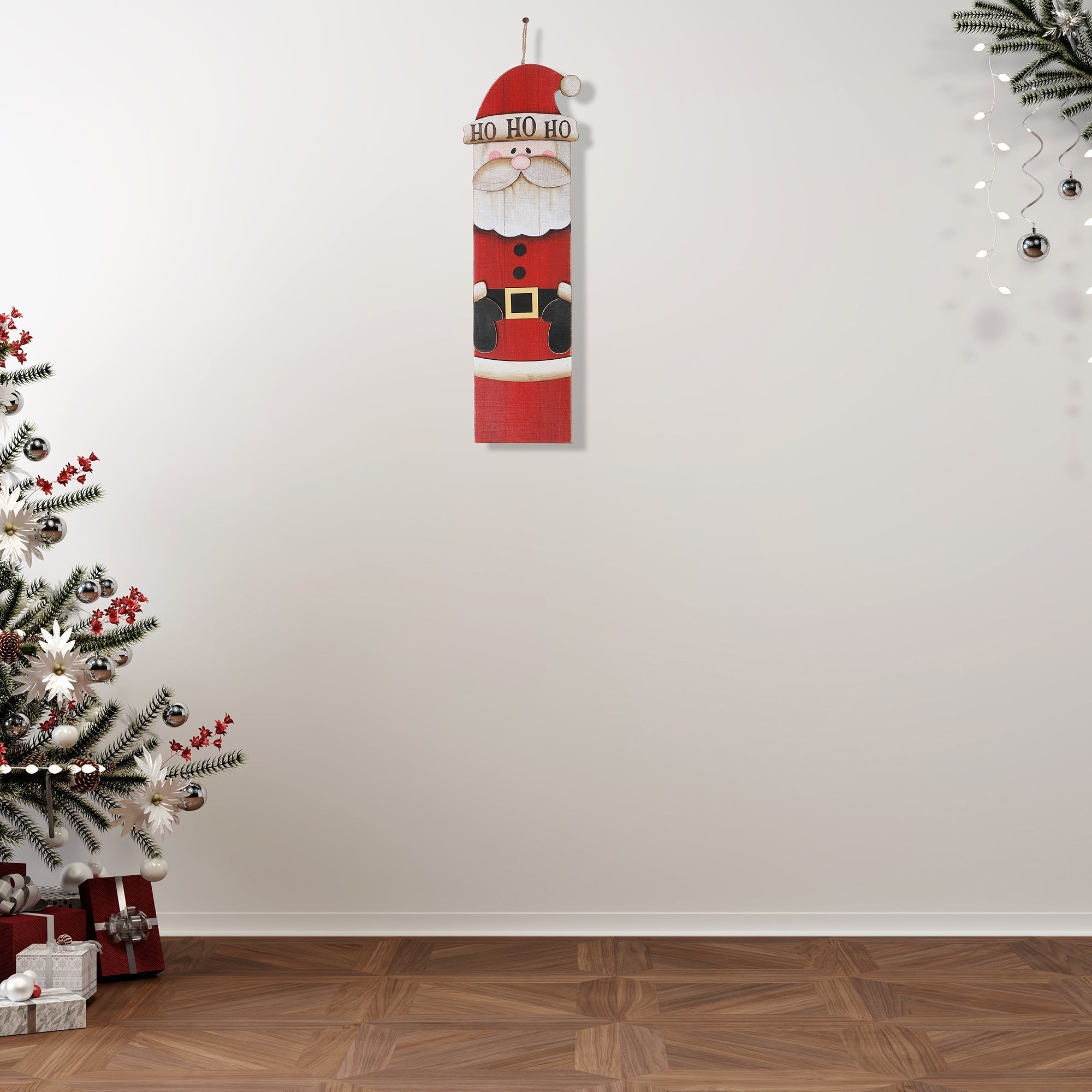 Wooden Santa Wall Hanger – Christmas Holiday Decor