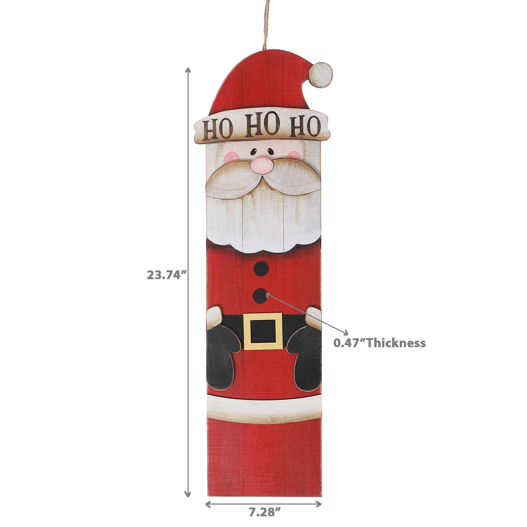 Wooden Santa Wall Hanger – Christmas Holiday Decor