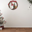 Let It Snow Wooden Snowman Wreath Hanger Small