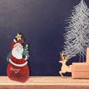 Merry Christmas Wooden Santa Stand Easel Back Small