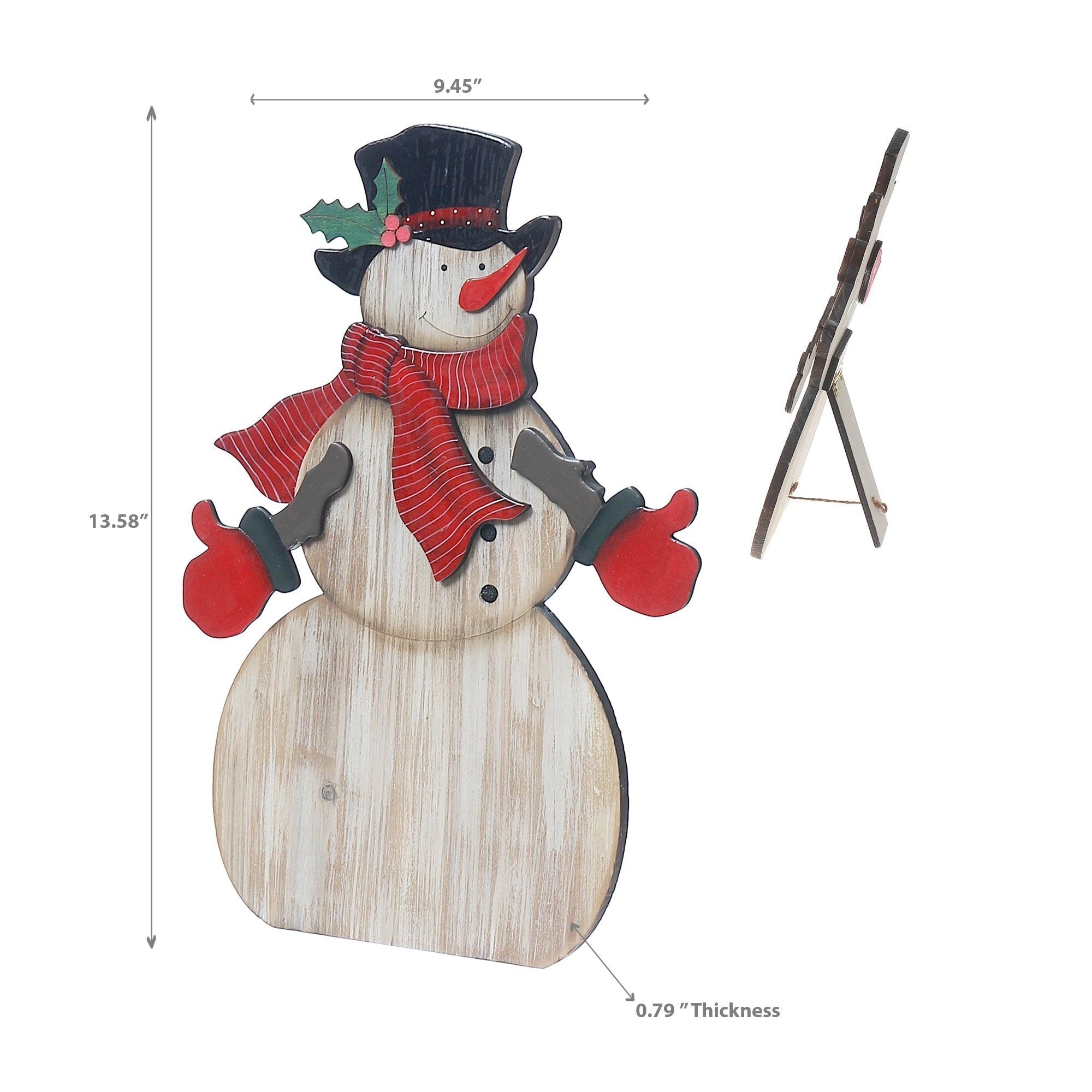 Wooden Snowman Stand Christmas Decor – Holiday Table Decoration