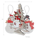 Fuzzy Wood Snowman Ornament - Set of 12