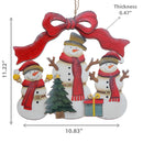 Wooden Glossy Triple Snowman With Bow Hanger