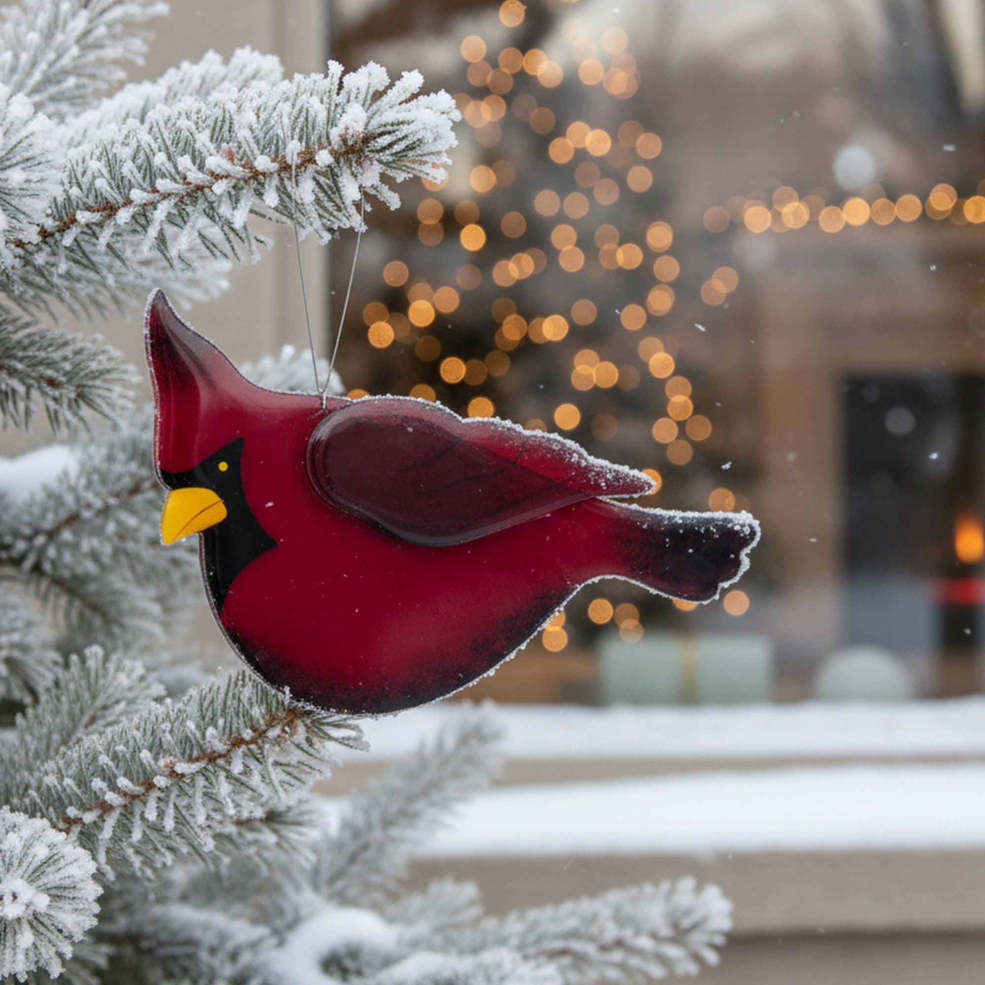 Shaped Acrylic Hanger Cardinal, Christmas, Holiday Decor- Set of 6