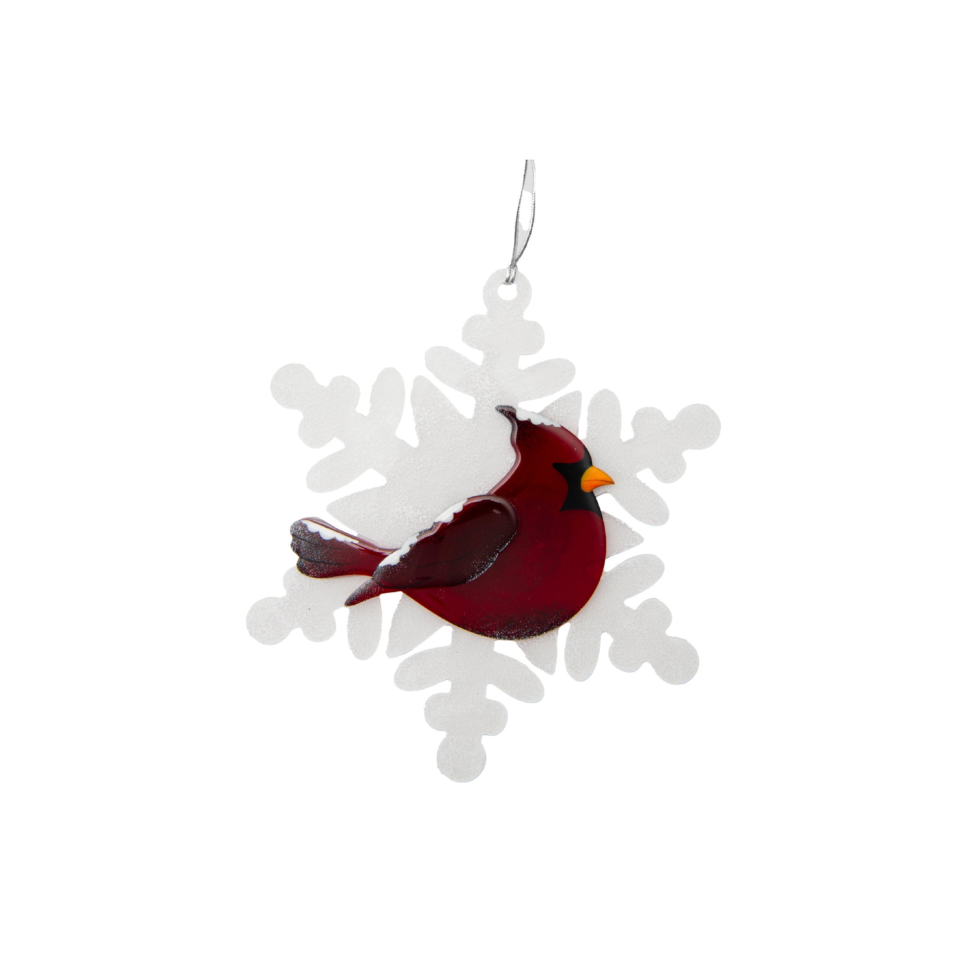 Snowflake Acrylic Hanger Cardinal, Christmas, Holiday Decor- Set of 2