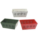 Snowflake Cut Out Wooden Storage Basket (Asstd) - Set of 3