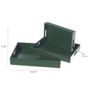 Set Of 3 Wooden Tray With Handle (Green)