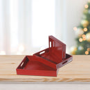 Set Of 3 Wooden Tray With Handle (Red)