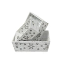 Set Of 3 Snowflake Cut Out Wooden Storage Basket (White)