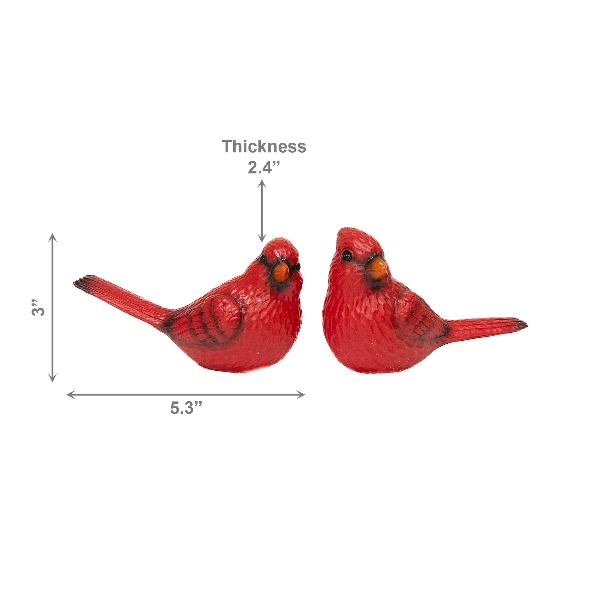 Polyresin Cardinal Assorted, Christmas, Holiday Decor- Set of 2