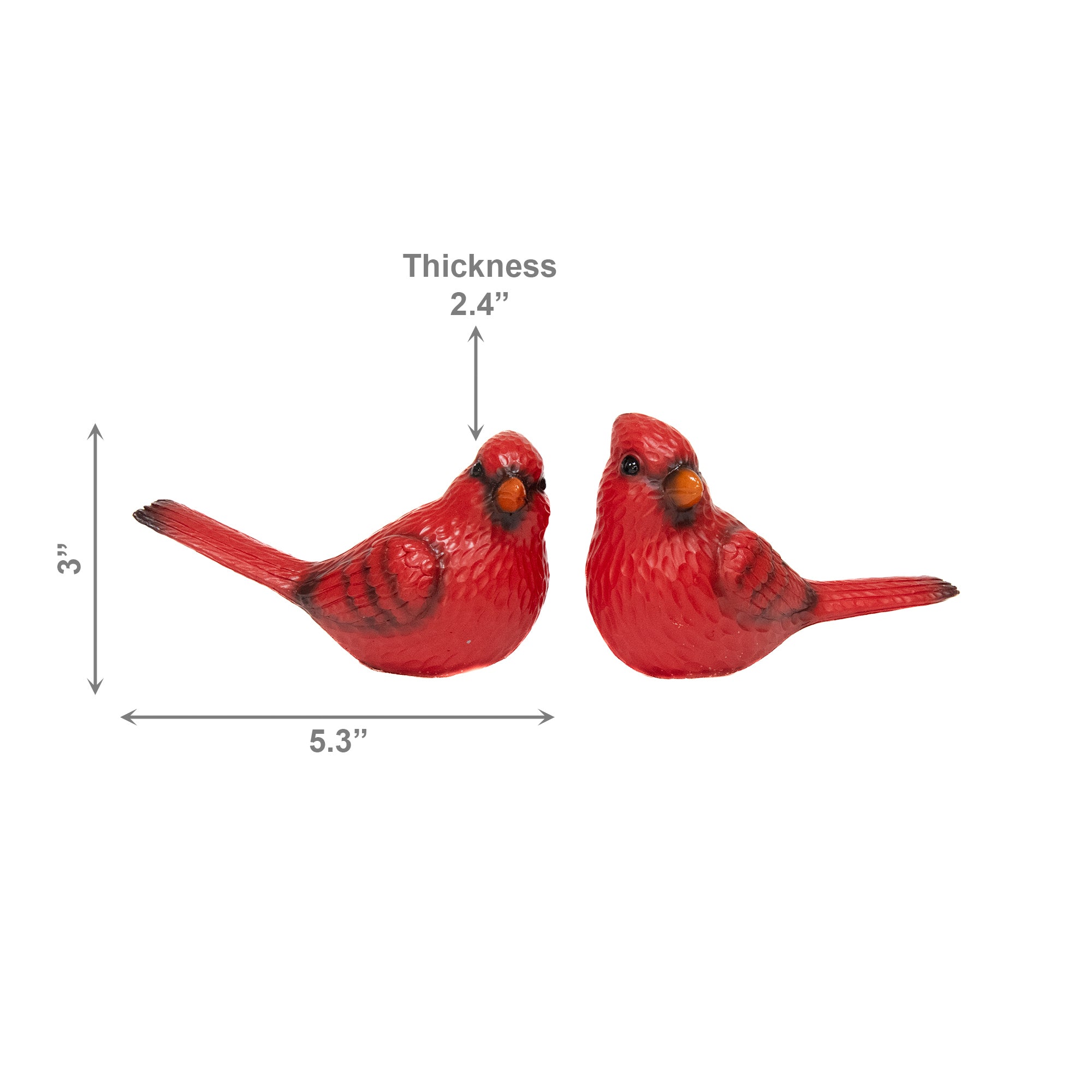 Polyresin Cardinal Assorted, Christmas, Holiday Decor- Set of 2