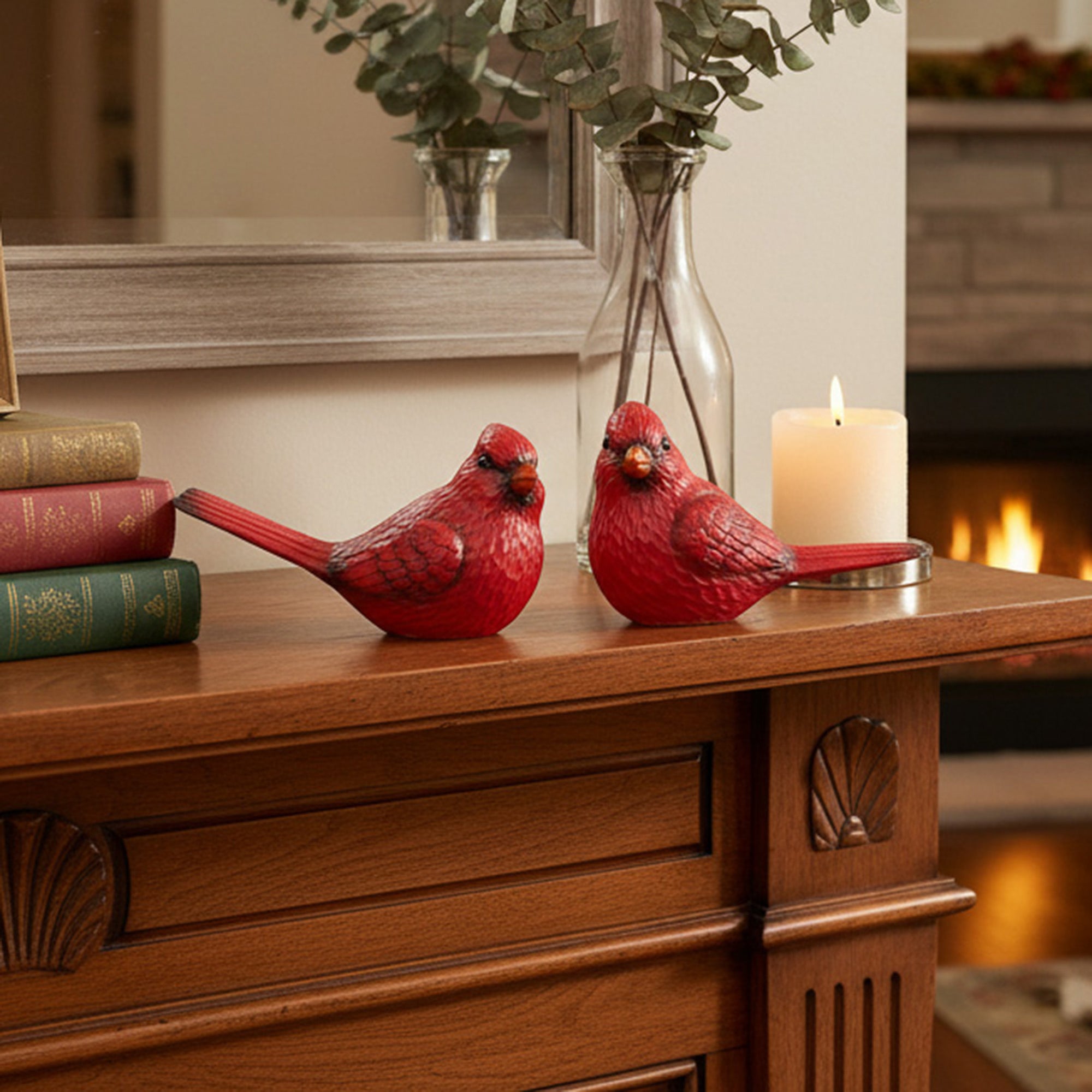 Polyresin Cardinal Assorted, Christmas, Holiday Decor- Set of 2
