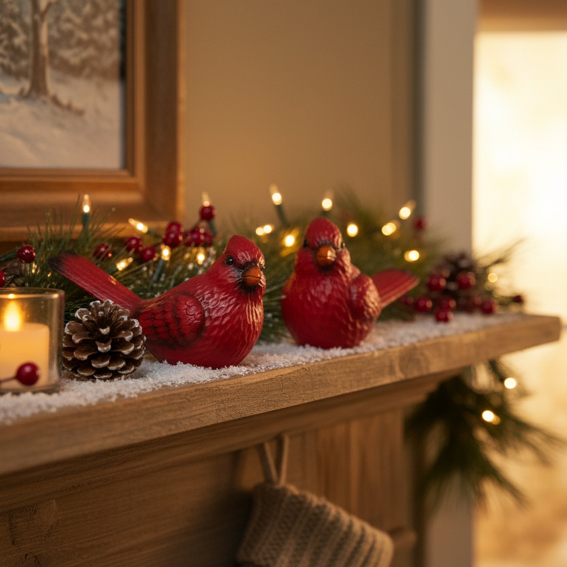 Polyresin Cardinal Assorted, Christmas, Holiday Decor- Set of 2