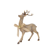 Polyresin Standing Deer with Jingle Bell Figurine, Christmas, Jingle Bells, Holiday Decor