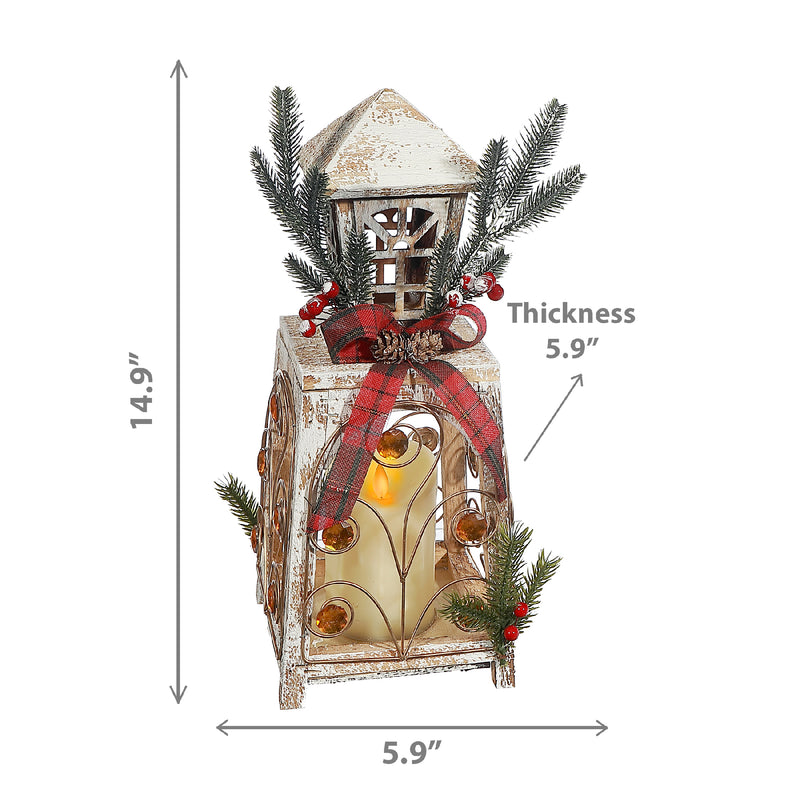 Led Wooden Tower Lantern