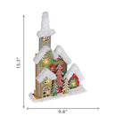 Led Snow Covered Wooden Glitter Church