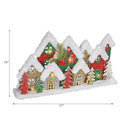 Led Snow Covered Wooden Glitter Village (17")