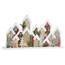 Led Snow Covered Wooden Glitter Village (31.1")