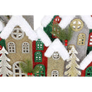 Led Snow Covered Wooden Glitter Village (31.1")