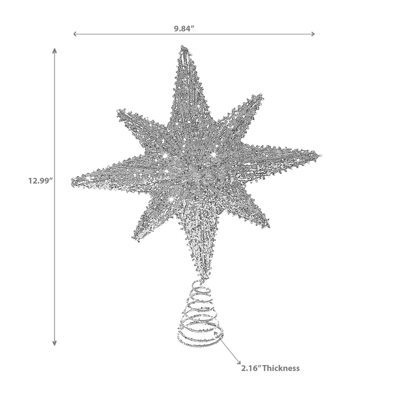 Glitter Star Christmas Tree Topper Small