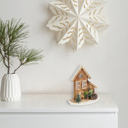 LED Natural Wooden House – Christmas Tabletop Decoration, Holiday Home Accent, Festive Winter Decor