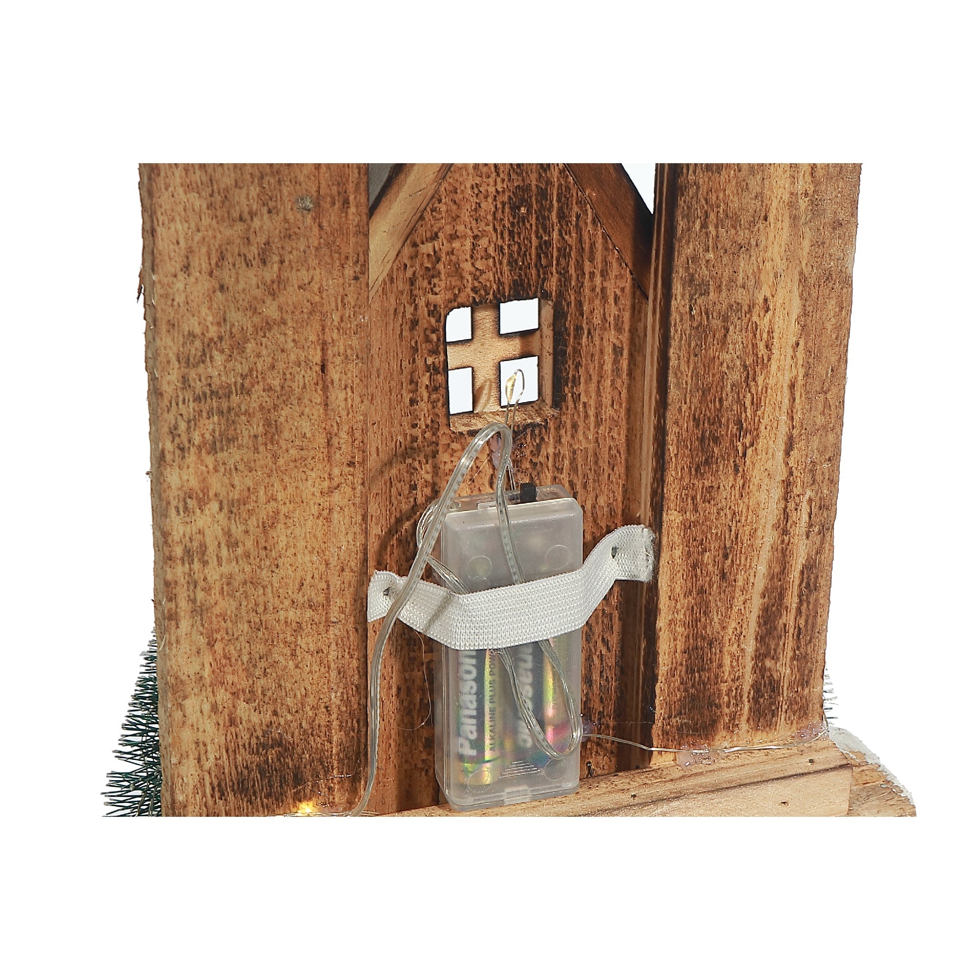 LED Natural Wooden Cathedral – Christmas Tabletop Decoration, Holiday Home Accent, Festive Winter Decor