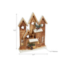 Led Natural Wooden Star Townhouse