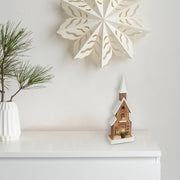 LED Natural Wooden Church – Christmas Tabletop Decoration, Holiday Home Accent, Festive Winter Decor