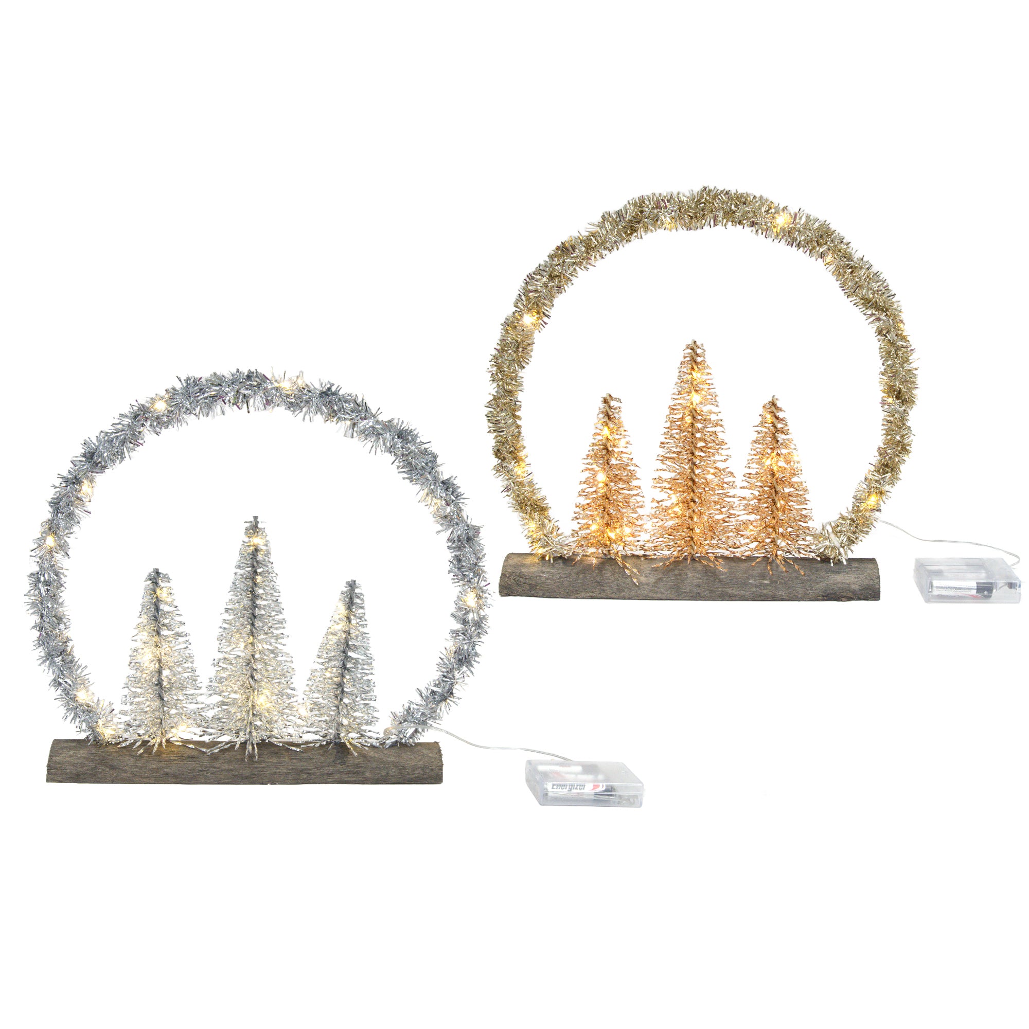 LED Tinsel Arch Tree Table Decor With Timer Assorted, Tinsel Decor, Holiday Decor
