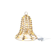 LED Gold Tinsel Bell With Timer, Tinsel Decor, Holiday Decor
